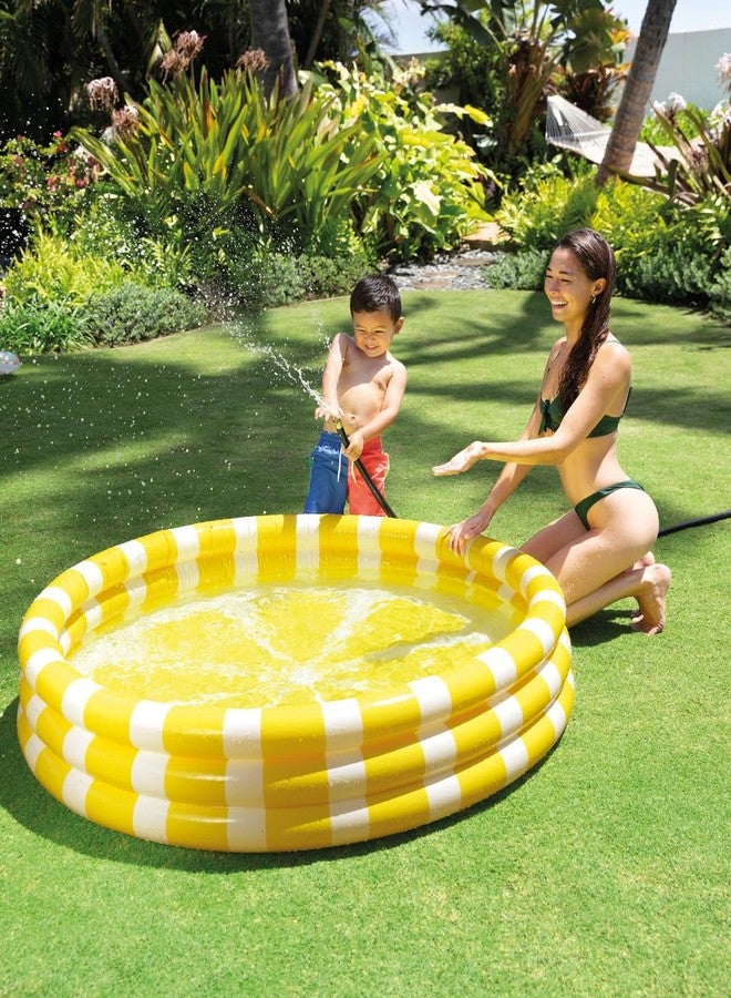 VWretails Zesty Lemon Inflatable Pool 58432 with Yellow & White Stripe Design for Kids, 330 Liters Water Capacity, Lemony Pattern, Fun Backyard Water Play Pool for Toddlers, Ages 2+ - Image 5